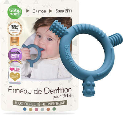 Baby Nom ® Anneau De Dentition Pour Bébé - Anneau De Dentition Pour Bébé En Silicone 100% Alimentaire Sans BPA, Jouet Dentition Bébé Pour Soulager Les Gencives Bebe, Soulagement Dent Bébé