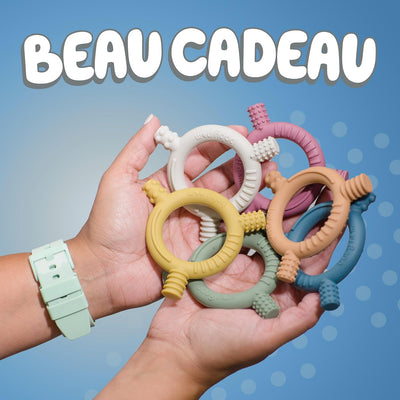 Baby Nom ® Anneau De Dentition Pour Bébé - Anneau De Dentition Pour Bébé En Silicone 100% Alimentaire Sans BPA, Jouet Dentition Bébé Pour Soulager Les Gencives Bebe, Soulagement Dent Bébé